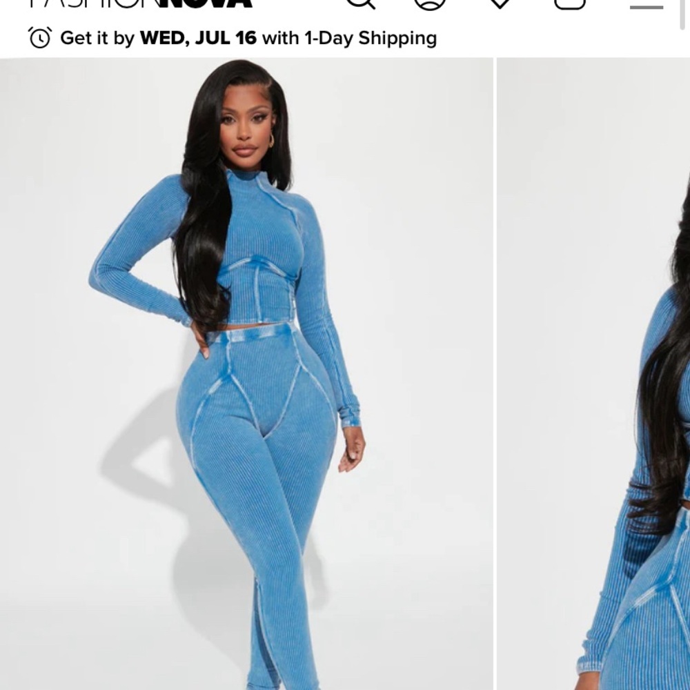 Fashion Nova Blue Jaime Legging Set